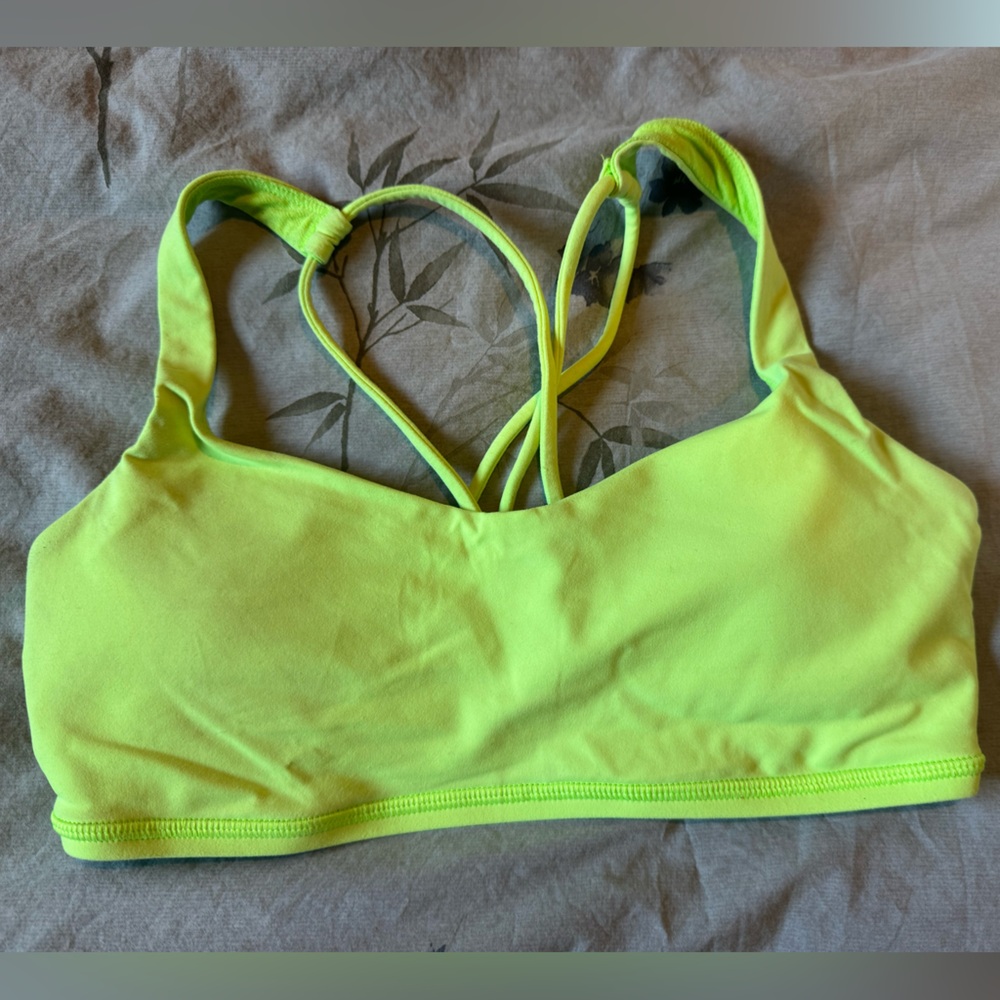 Lululemon Athletica Yellow Energy Sports Bra with Strappy Back